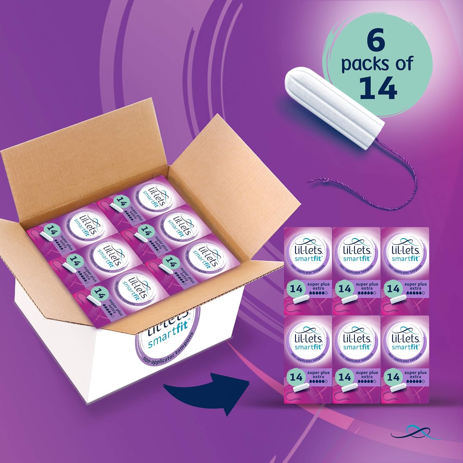 Thumbnail 1 de Lil-Lets Non-Applicator Super Plus 84 tampons 🩸