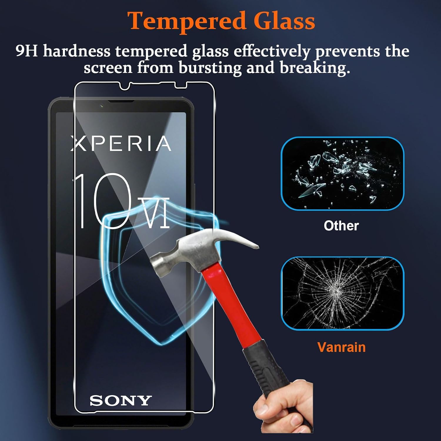 Thumbnail 2 de Vanrain Panzerfolie + Kameraschutz für Sony Xperia 10 VI – 2x Displayschutzglas (9H) mit Ausrichthilfe