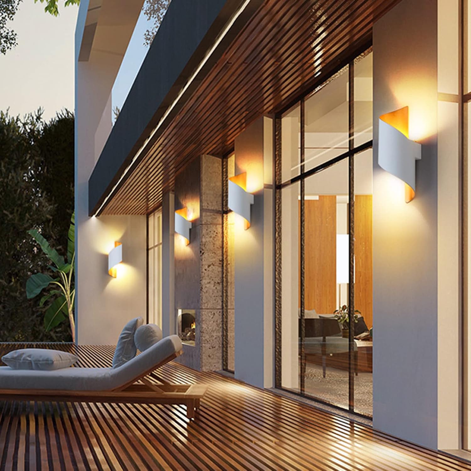 Detalle 1 de KRIPINC QLT-g-r-0059-04 witte ledwandlamp, IP65, aluminium, warm licht