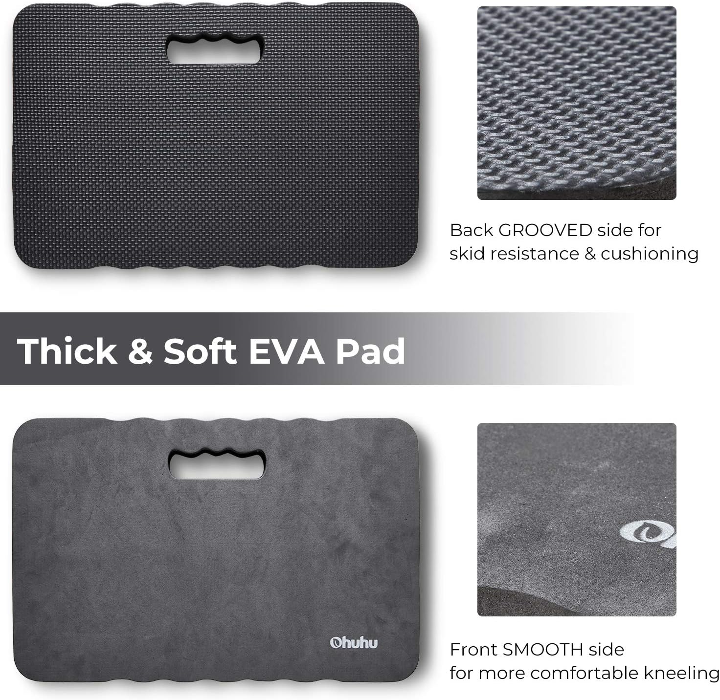 Thumbnail 4 de Ohuhu Kniekissen Sitzkissen Mehrzweckkissen (43 x 28 x 4 cm) – Premium Knieschoner, Knie-Matte und Sitzunterlage, Schwarz