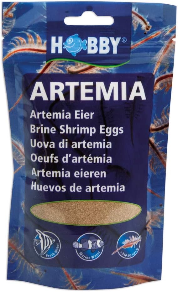 Detalle de Hobby 21430 Artemia – karma z jajami artemii dla młodych ryb, 150 ml