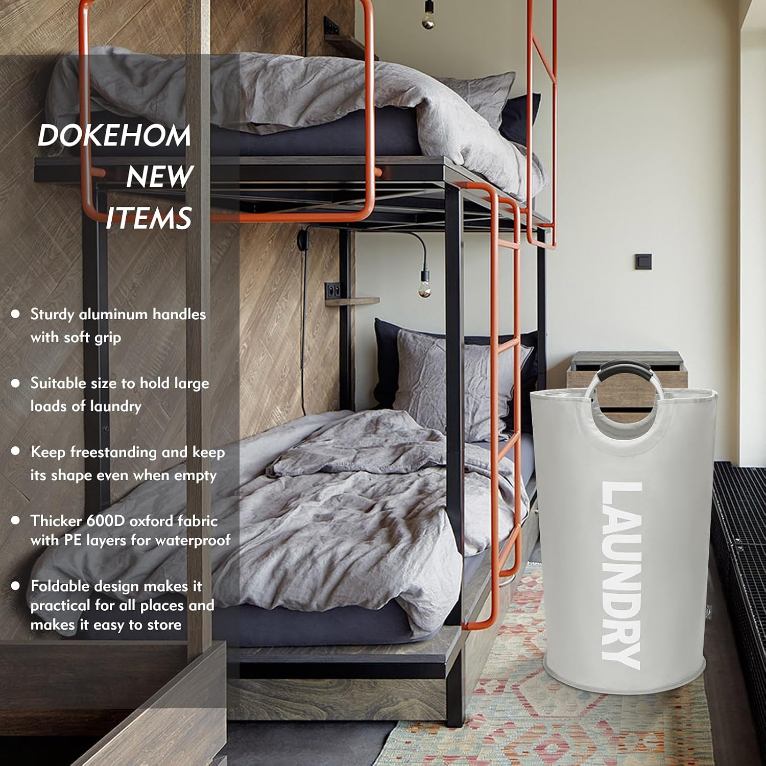 Detalle 2 de DOKEHOM 90L Large Laundry Basket