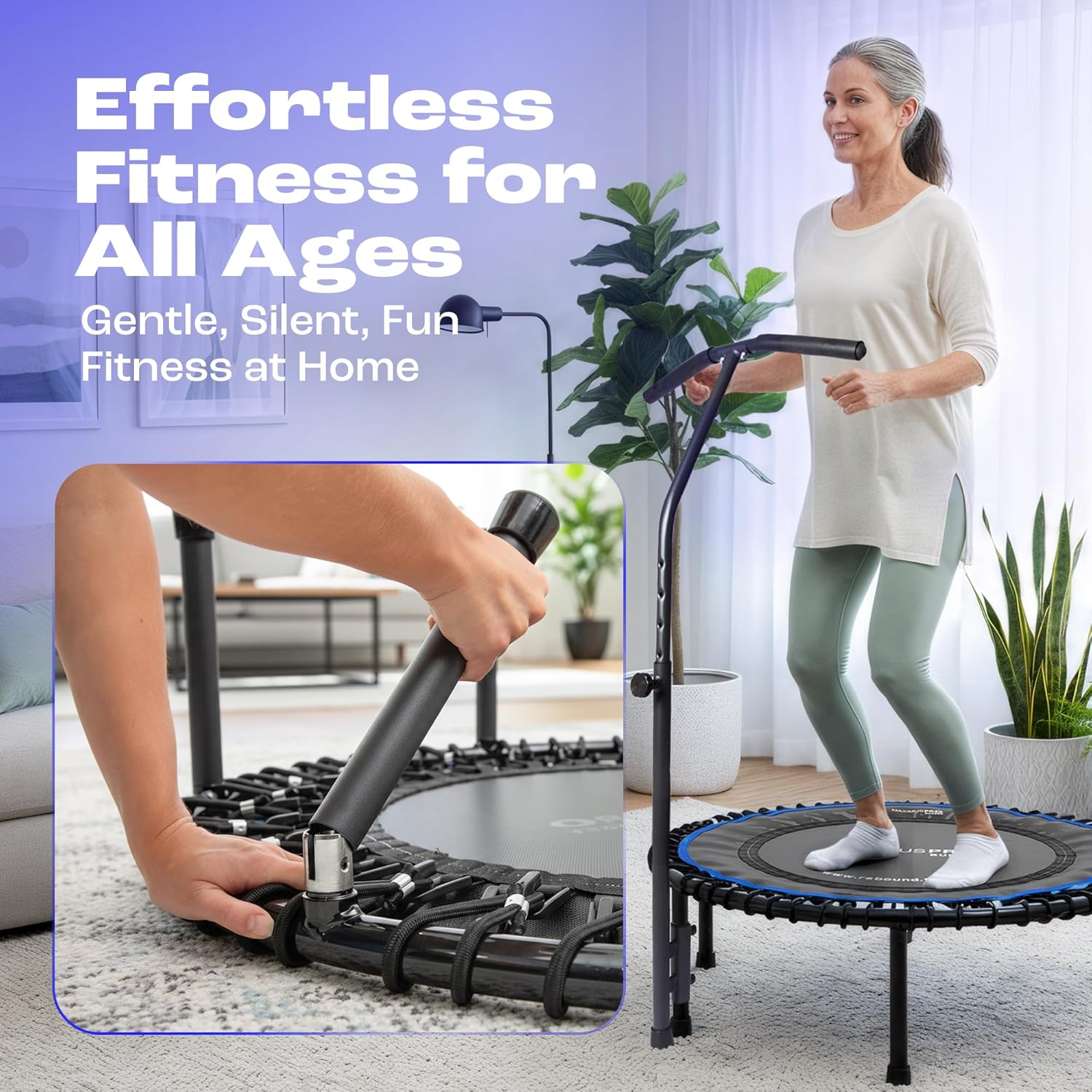 Detalle de Maximus Pro Bungee Rebounder: 40'' Mini Trampoline with Silent, Strong Bounce