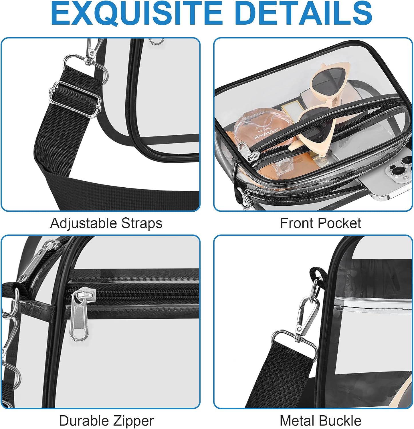 Thumbnail 6 de Clear Bag for Stadium Events - Stadium Approved Small Mini Clear Purse