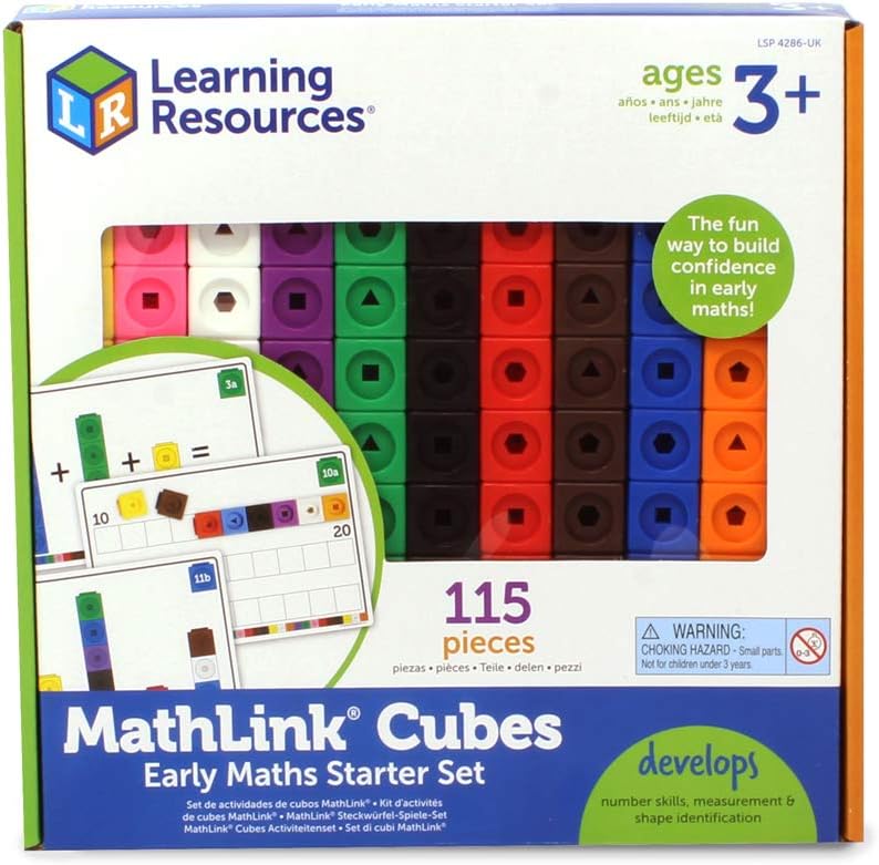 Detalle de Learning Resources Set di attività con Cubi Mathlink, 102 Pezzi – Mastery Learning per l’apprendimento matematico precoce