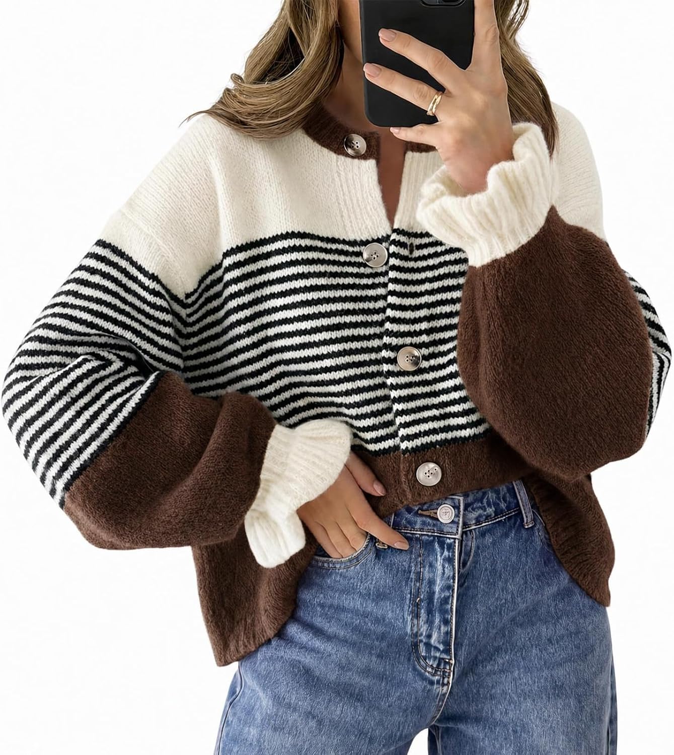 Thumbnail 6 de Saodimallsu Women's Striped Cardigan