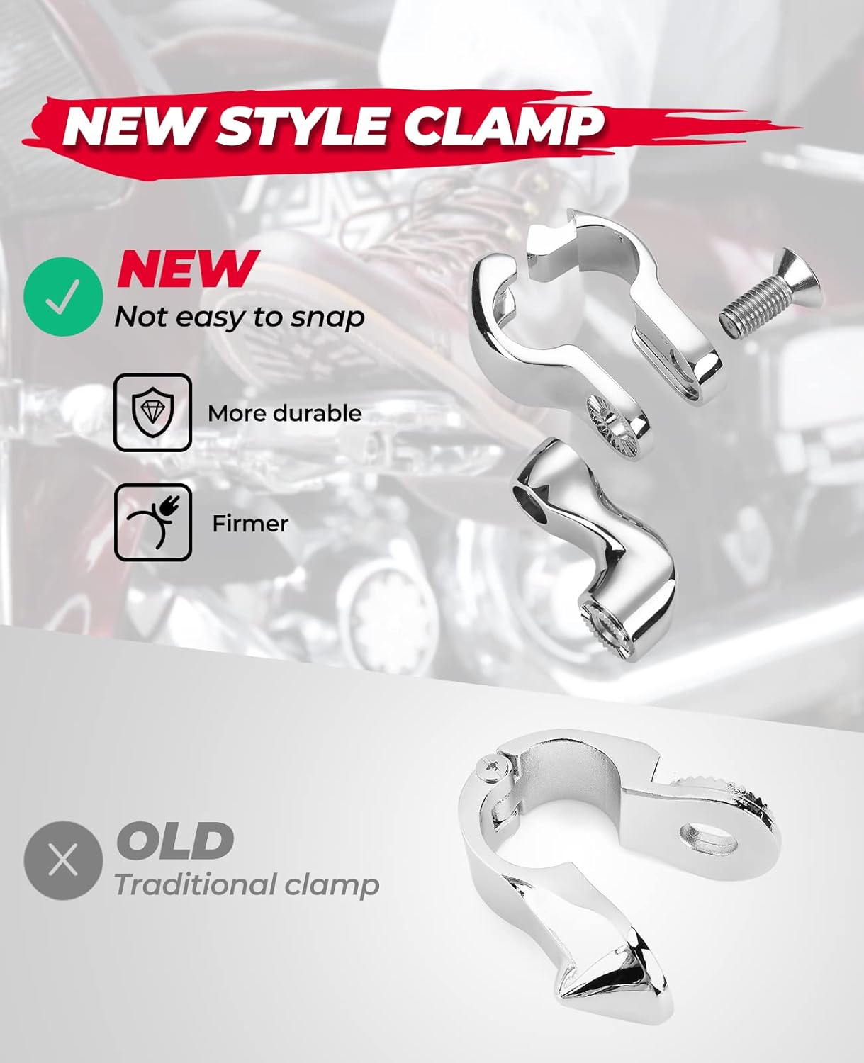 Thumbnail 4 de KEMIMOTO Motorcycle Highway Pegs with Flip-Out Heel Rests for 1-1/4" Engine Guard Highway Bar