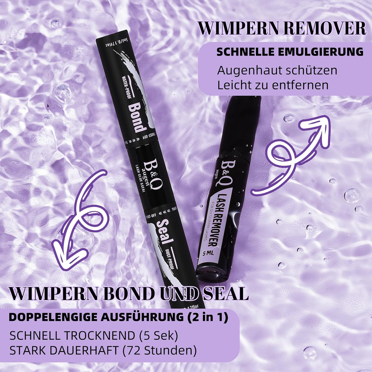 Detalle 1 de B&Q Lash Extension Set B02 Wimpern 156 Stück