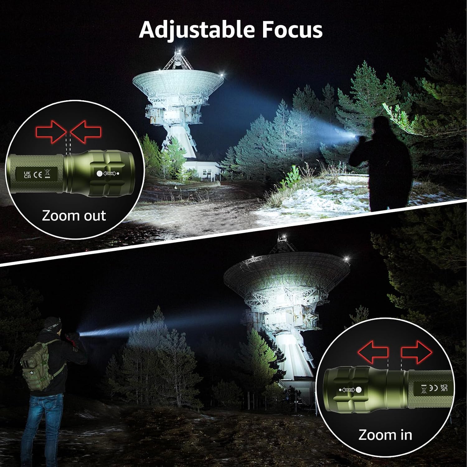 Detalle de LE LED Torch LE1000 Bright Hand Flashlight 🔦