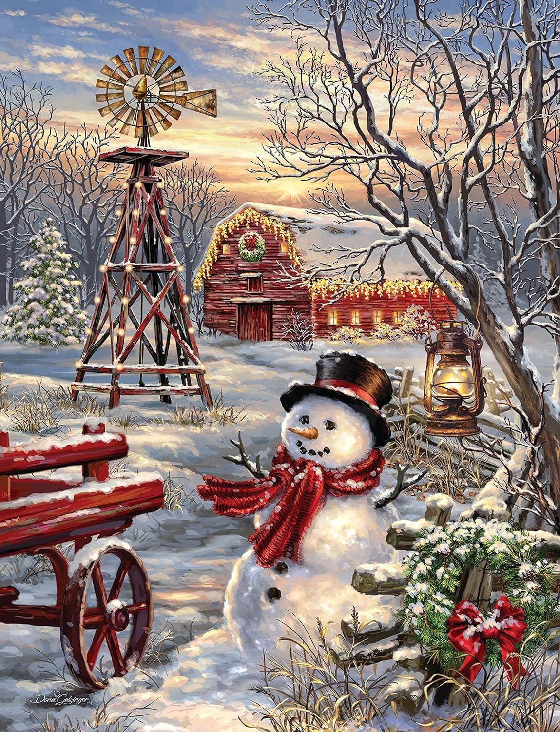 Detalle de Springbok Winter Windmill 500-Piece jigsaw puzzle 🧩