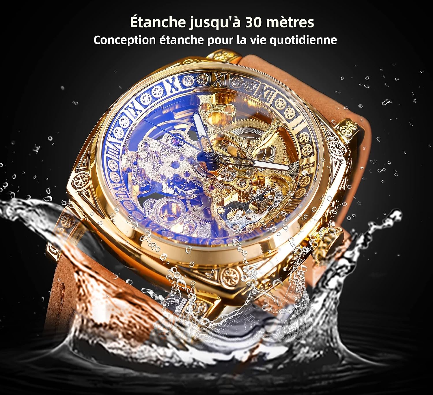 Detalle de FORSINING montre automatique carrée 50 m