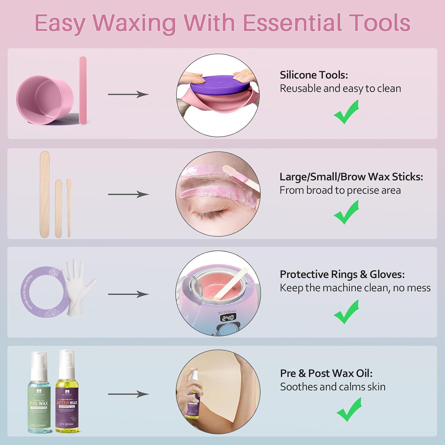 Thumbnail 6 de BLITZWAX Brazilian and Bikini Waxing Kit for Women 🎀