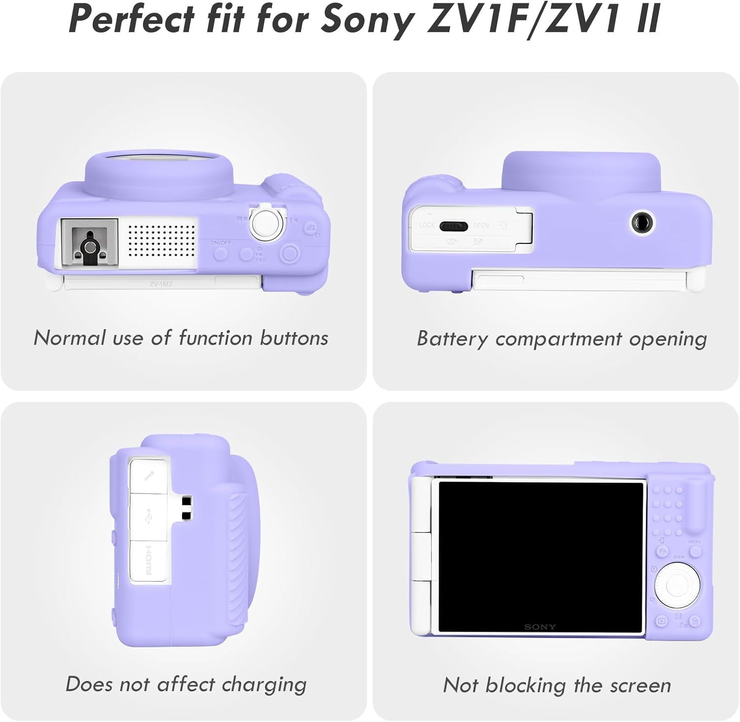 Thumbnail 2 de Rieibi ZV-1F Case: Soft Silicone Protective Case for Sony ZV1F/ZV-1M2/ZV-1 II (Lightweight Purple)