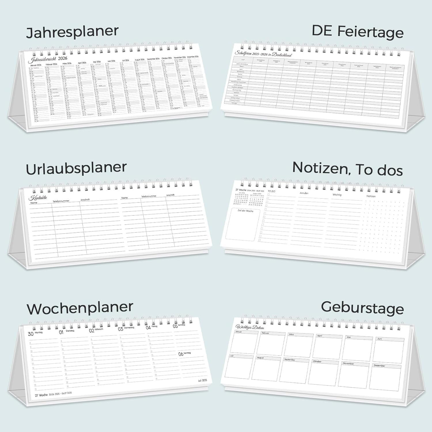 Thumbnail 4 de skydue Tischkalender 2026 Quer 29,7 cm 📅