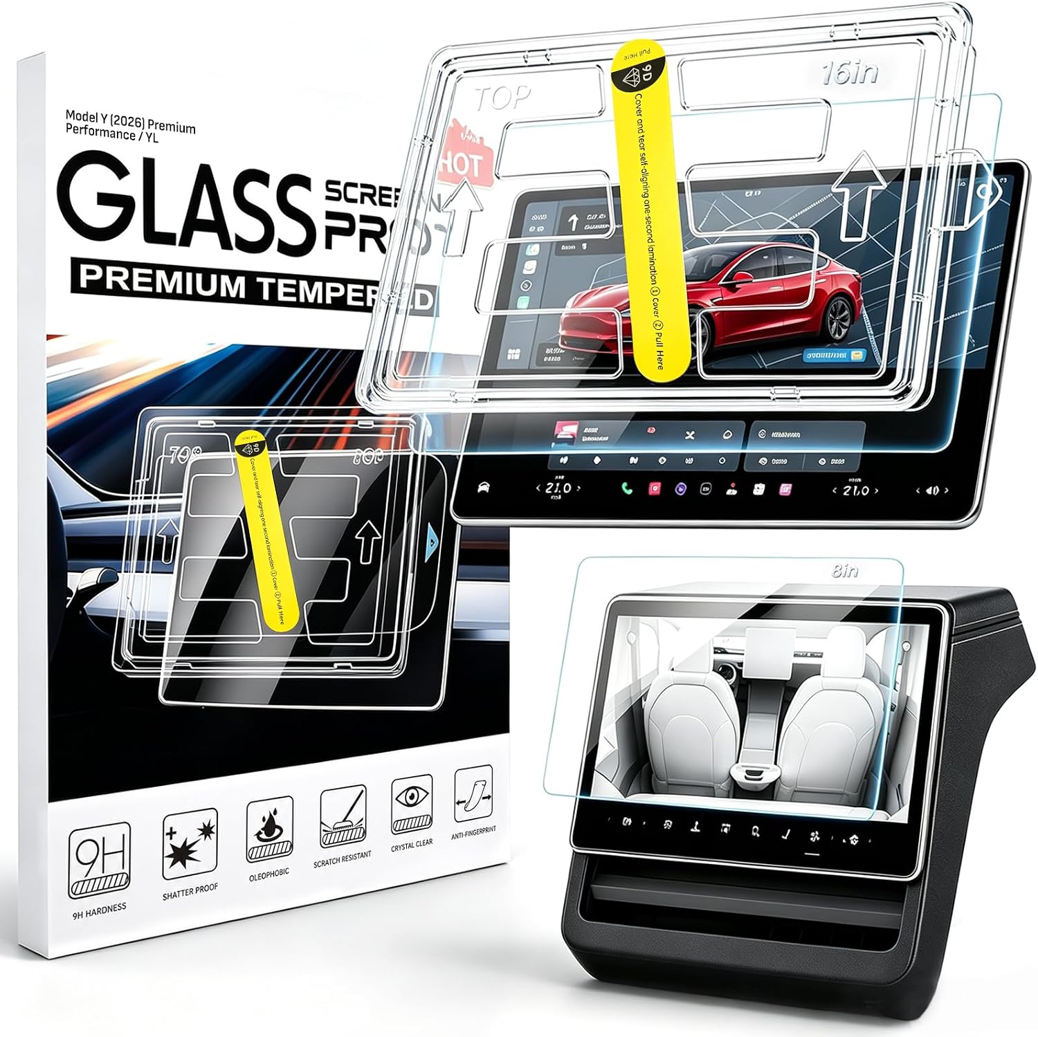 Detalle de Screen Protector Set for 2026 Tesla Model Y