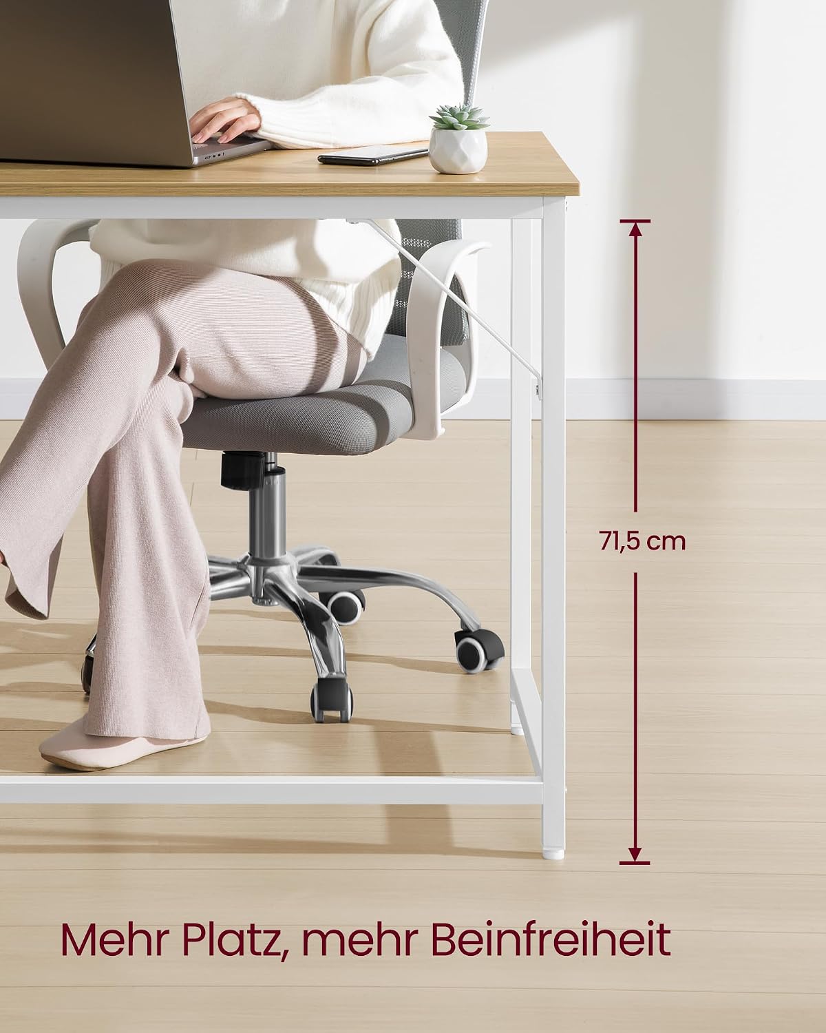 Detalle de VASAGLE LWD039W70V1 Schreibtisch 120×60×76 cm