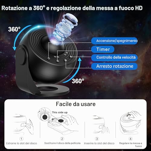 Thumbnail 6 de Macchiatto Upgrade Proiettore Stelle Soffitto Planetarium PRO: 13 dischi, rotazione 360° e spegnimento programmabile