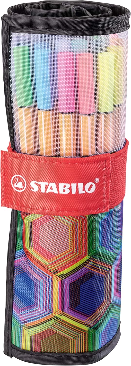 Detalle de STABILO Fineliner point 88 ARTY 25er Rollerset – präzise Linien in brillanten Farben