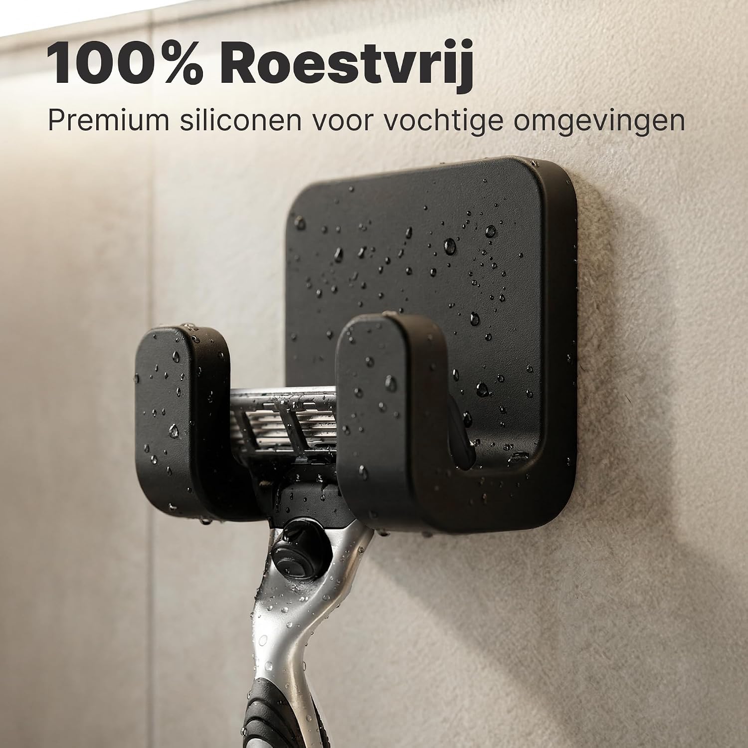 Detalle 2 de Minismus MI7801 scheermeshouder van silicone, zelfklevend en boorvrij