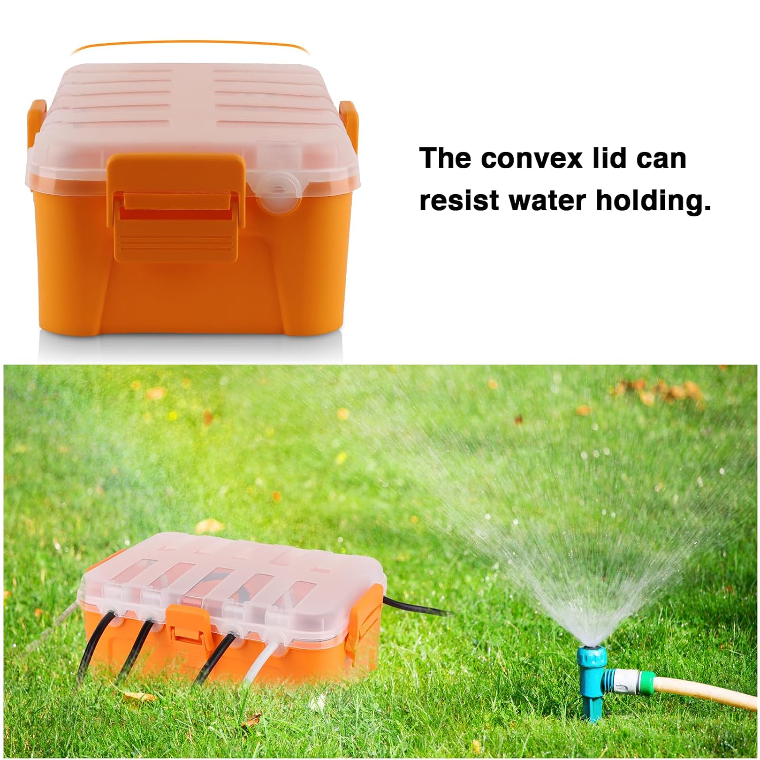 Detalle 2 de Flemoon 7003 IP54 Outdoor Electrical Box with Clear Lid and 6 Cable Ports