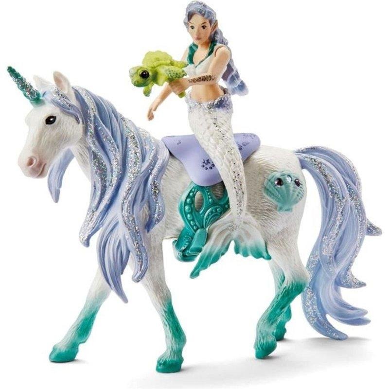Detalle de Schleich Bayala 42509, set de sirena y unicornio marino con silla magnética