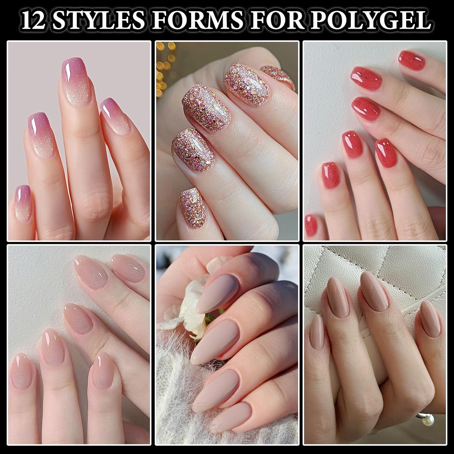 Detalle de SUTOKAKA Polygel Nail Forms 120-Piece Kit