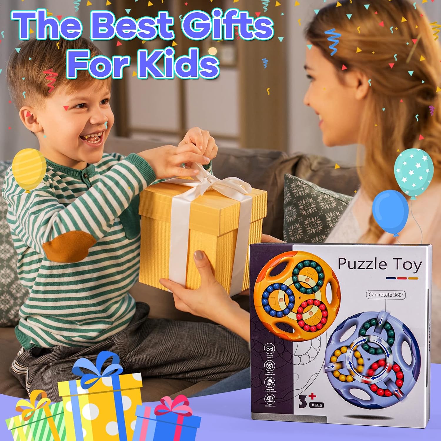 Thumbnail 6 de Kiss Baby Spielzeug Junge – obrotowa kostka logiczna Magic Bean, 72 koraliki