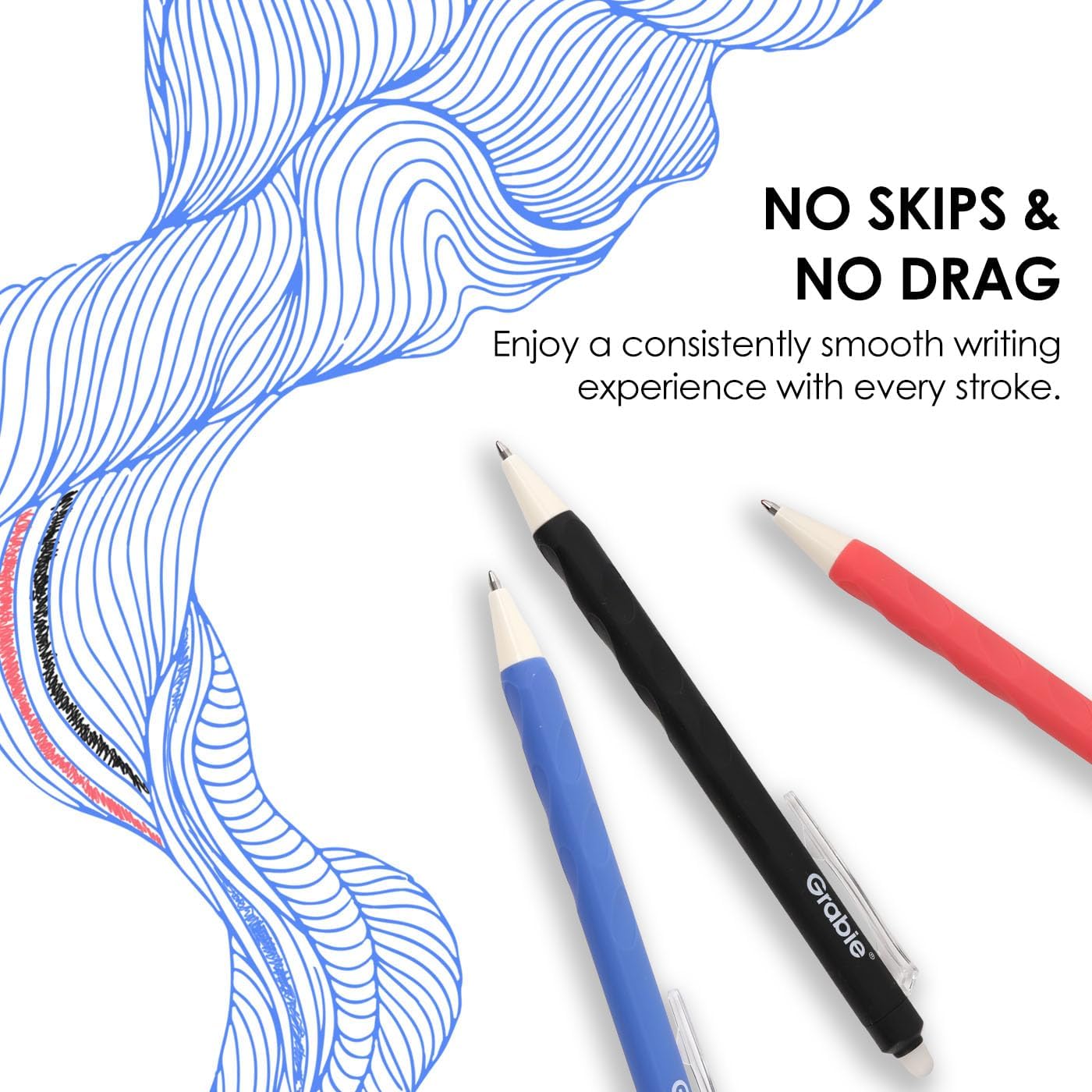 Detalle de Grabie Erasable Gel Pens (9 Colours) with 0.6mm Medium Point – Smooth Writing Rollerball for Notes & Drawing