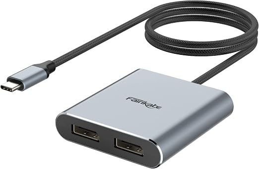 Detalle de fairikabe Adaptador USB-C a Doble DisplayPort 4K 60Hz 🔌
