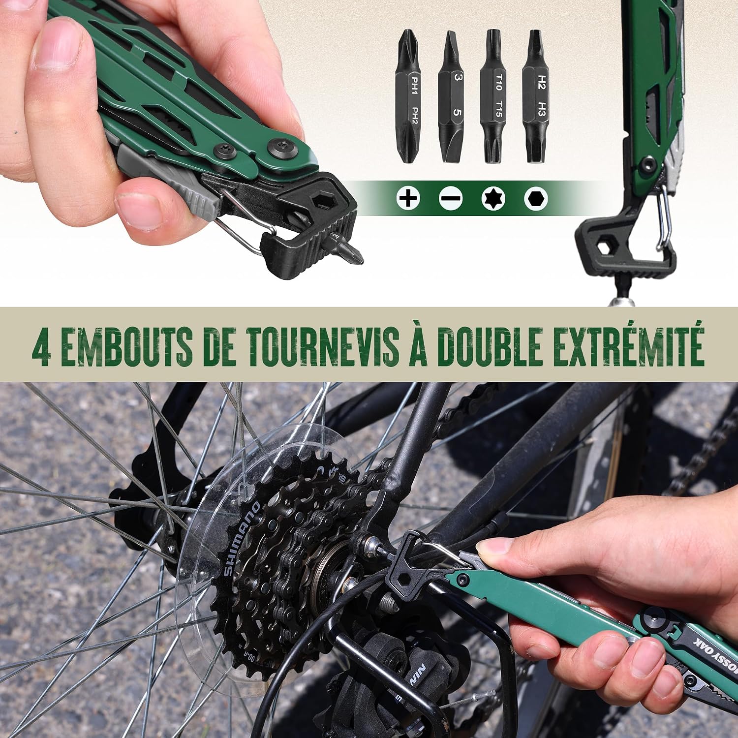 Thumbnail 5 de MOSSY OAK Pince Multifonction 27 en 1 — Acier inoxydable, compact et robuste