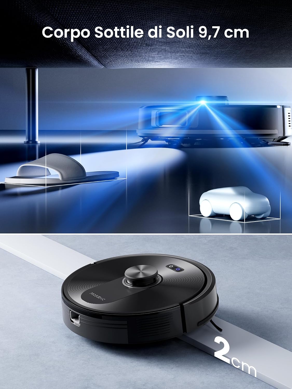 Thumbnail 5 de Proscenic Q10: Robot aspirapolvere lavapavimenti con mappatura LiDAR, 8000 Pa, controllo APP/Alexa/WiFi/Siri/IFTTT