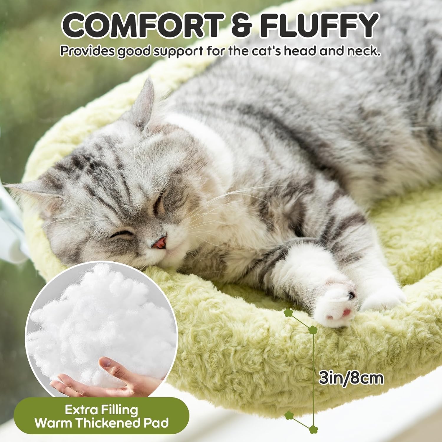 Detalle 2 de EDAGNY Hamac Chat Fenêtre Velours Rose 54x36
