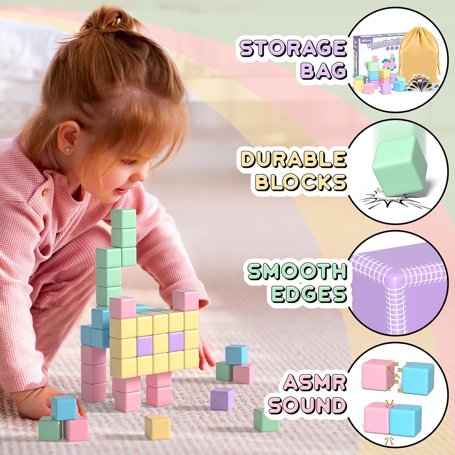 Thumbnail 2 de Magnetic Blocks for Kids Large Cubes