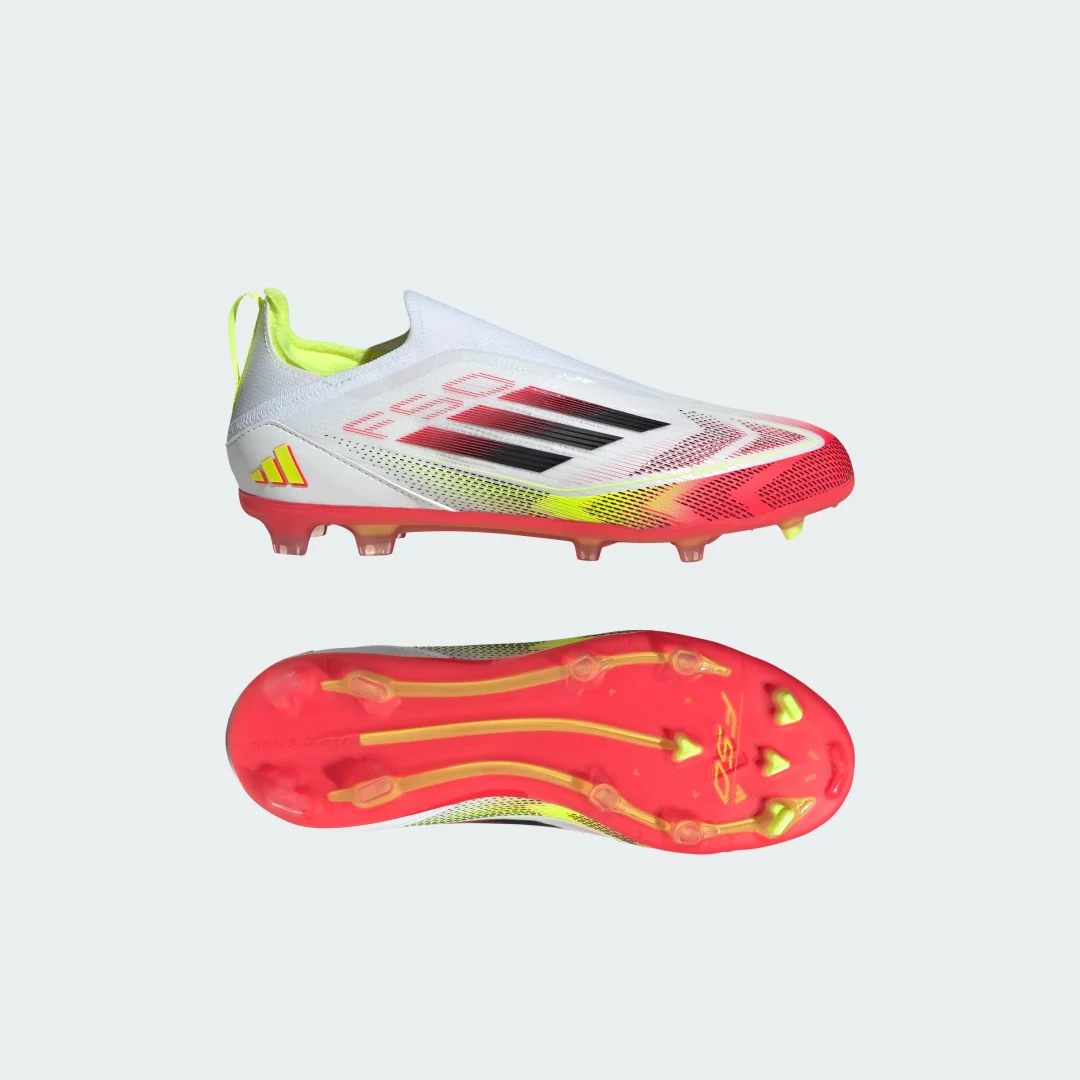 Detalle de Adidas F50 Elite Laceless para césped natural seco (Adolescentes) – Blanco