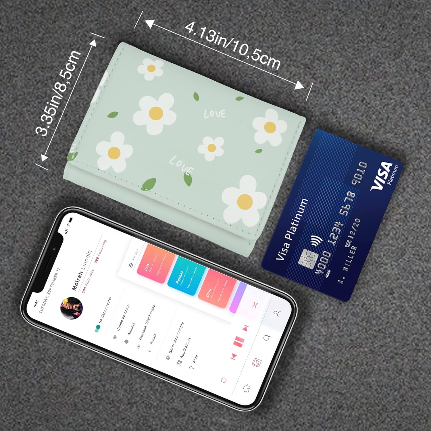 Detalle de Conisy Cute Slim Womens Leather Wallet with RFID Blocking – Compact, 8 Card Slots & ID Window