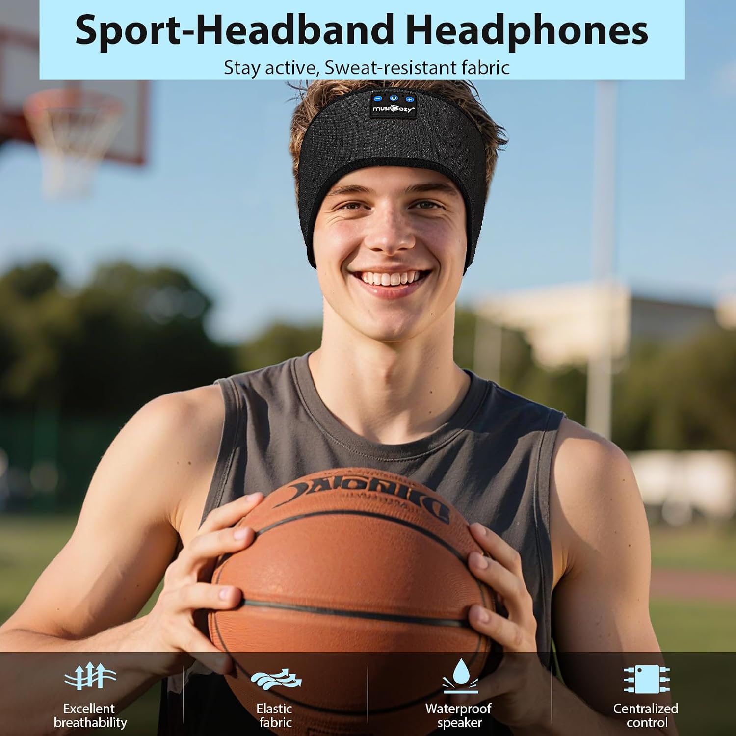 Detalle 2 de MUSICOZY Schlafkopfhörer Bluetooth 5.4 mit 14h