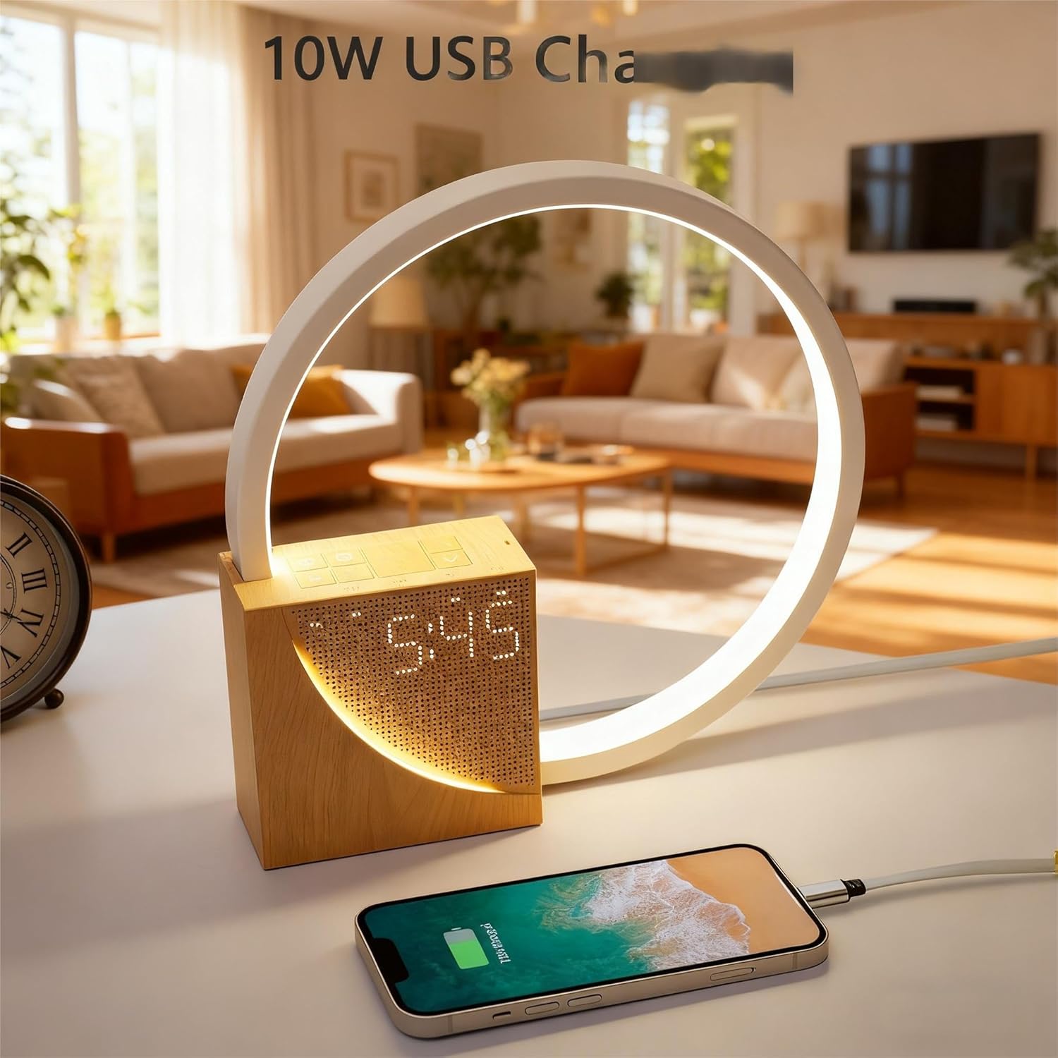 Thumbnail 2 de blonbar 10W Nachttischlampe mit Wake Up Licht – Schlafhilfe, Dual-Wecker und USB-Ladeanschlüsse