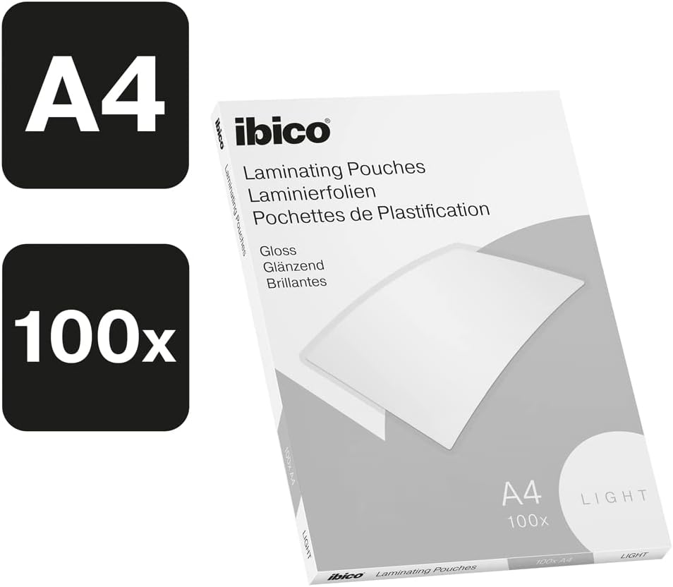 Detalle de Ibico Basics - Pochettes de plastification A4 Light, Lot de 200, finition brillante