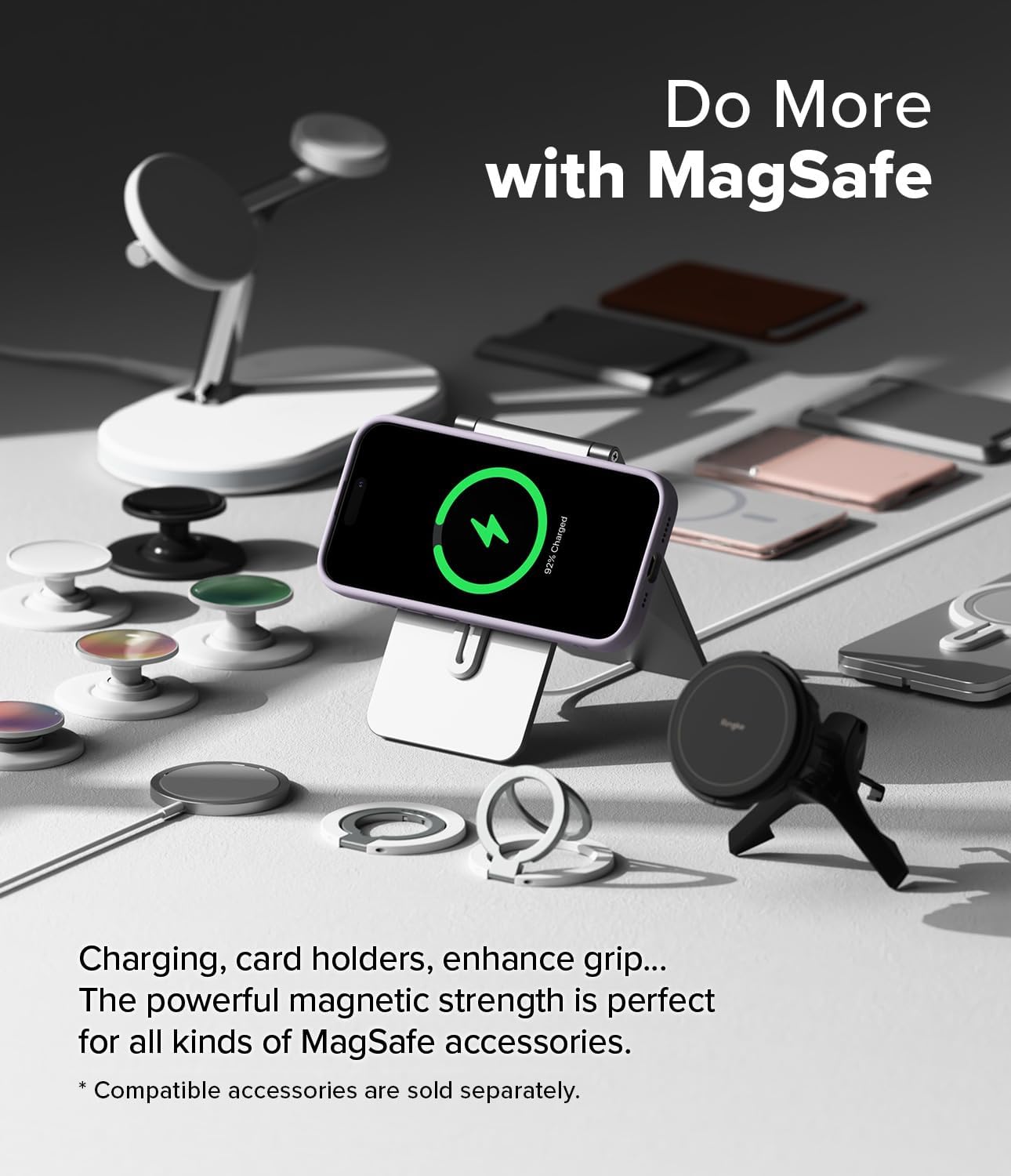 Detalle de Ringke Silicone Magnetic Case for iPhone 16 Pro (Light Purple) – MagSafe Compatible