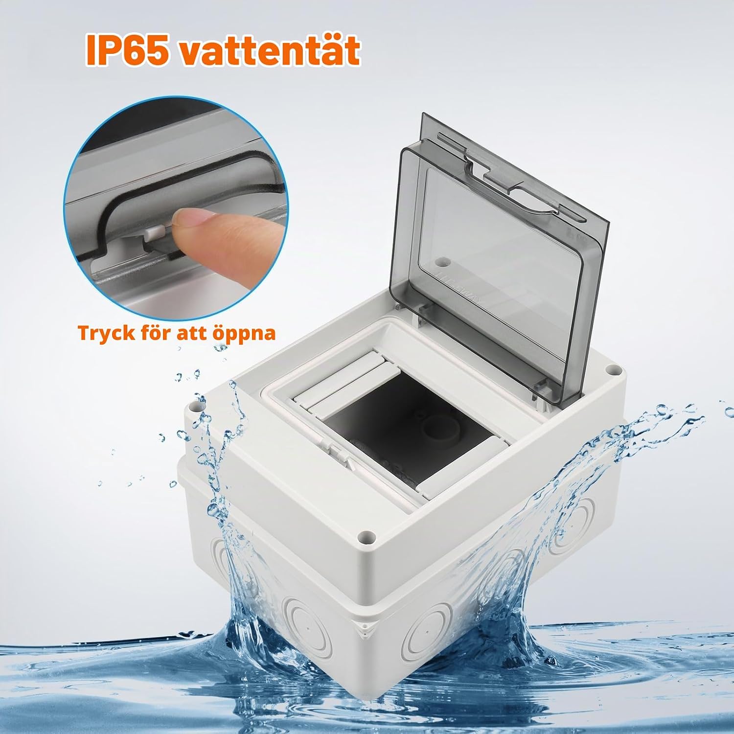 Thumbnail 2 de JIZZU CZ-D061-1-EU fördelningsbox för ytmontering, IP65, 5 moduler