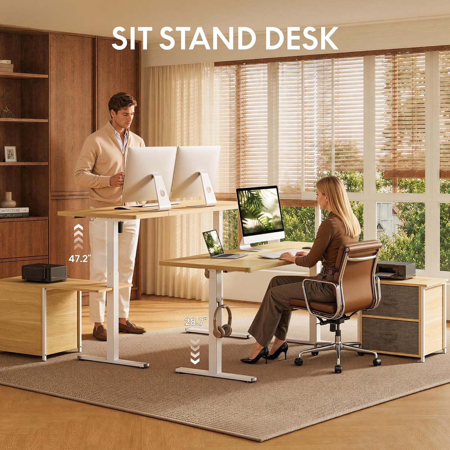 Detalle de FLEXISPOT L-Shaped Standing Desk 63 x 28