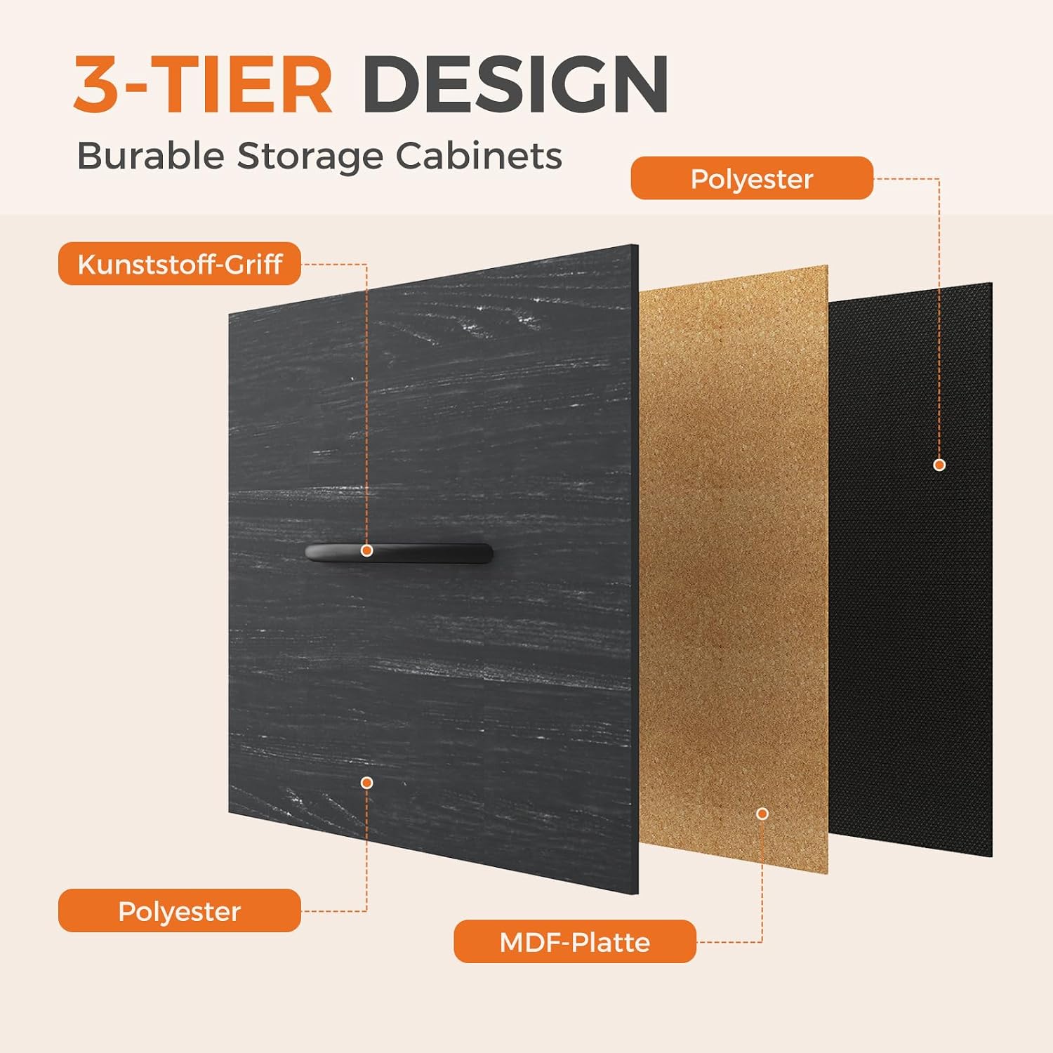 Detalle 1 de Sweetcrispy 8-Drawer Fabric Dresser