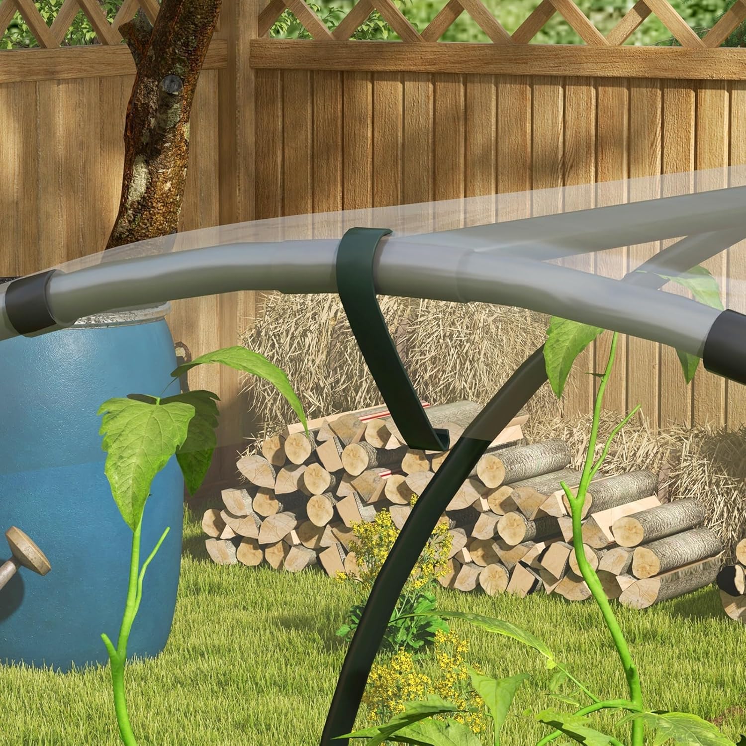 Thumbnail 5 de Outsunny Serre de Jardin – Serre à tomates 600 x 123 x 171 cm, cadre acier et bâche renforcée, transparente