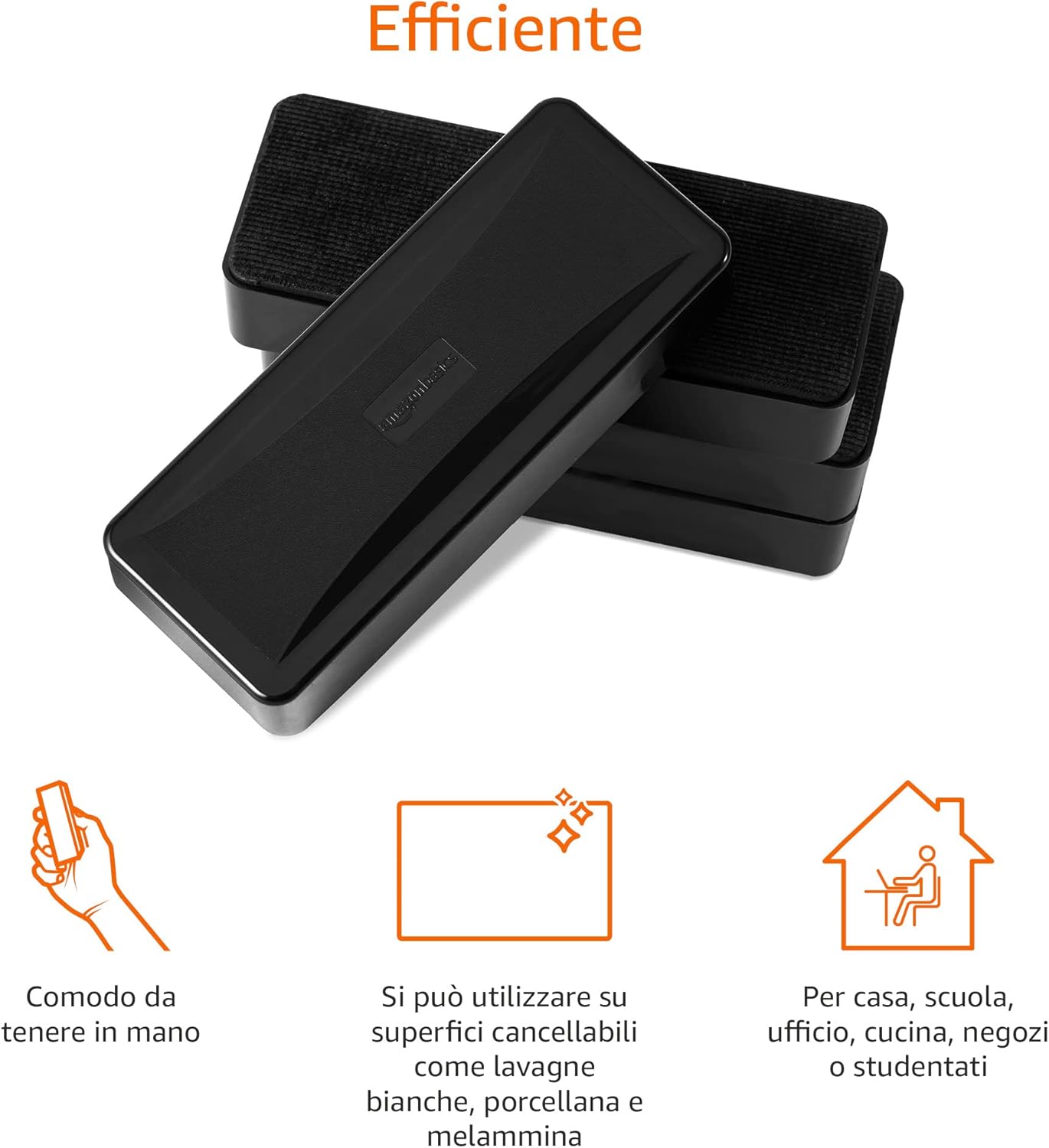 Thumbnail 1 de Amazon Basics cancellino a secco per lavagna bianca – confezione da 4, Nero