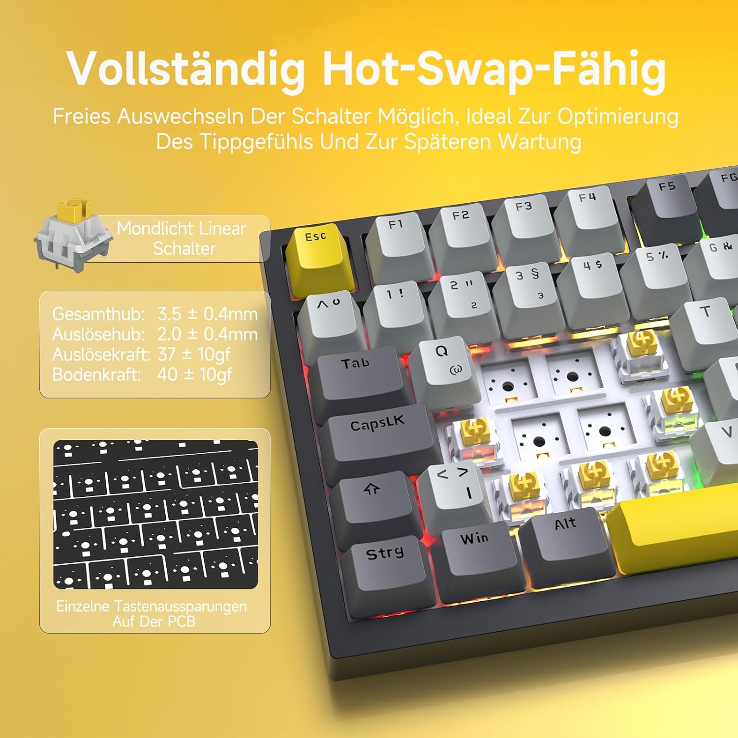 Thumbnail 4 de AJAZZ AK820 Tastatur 75% Kabelgebundenes Gaming