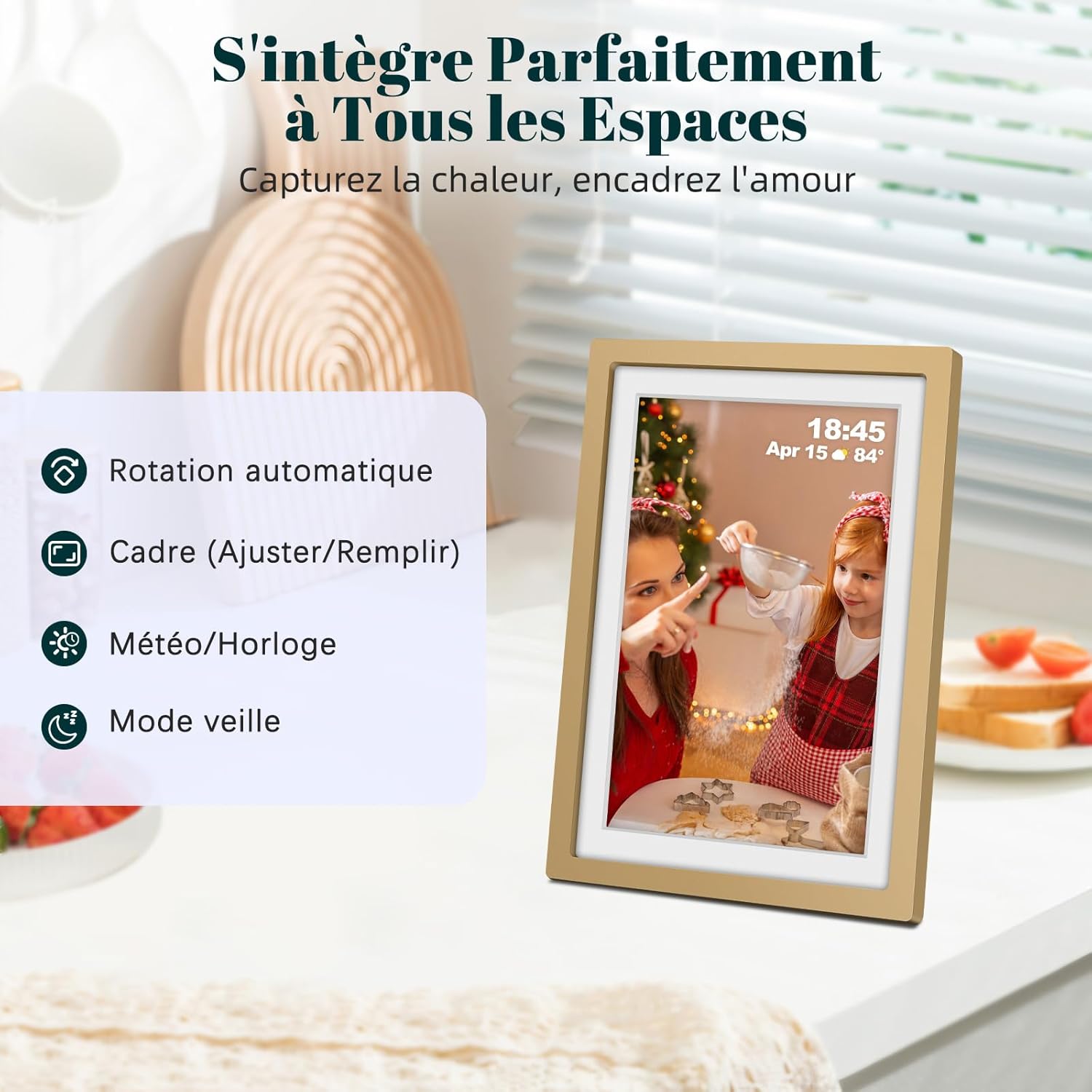 Thumbnail 6 de Frameo Cadre Photo Numérique WiFi 10,1 pouces Or Sunset – 32 Go et Écran HD IPS