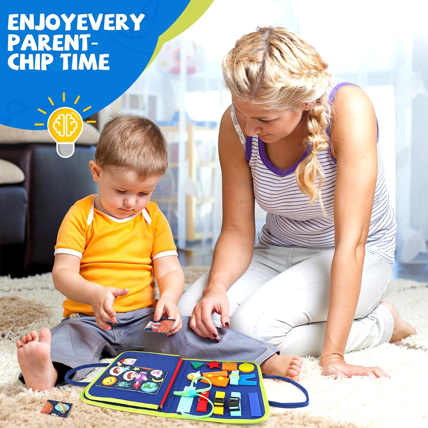 Thumbnail 6 de EPIMA Toddler Busy Board: Montessori Sensory Learning Board for 1-4 Year Olds (Pink)