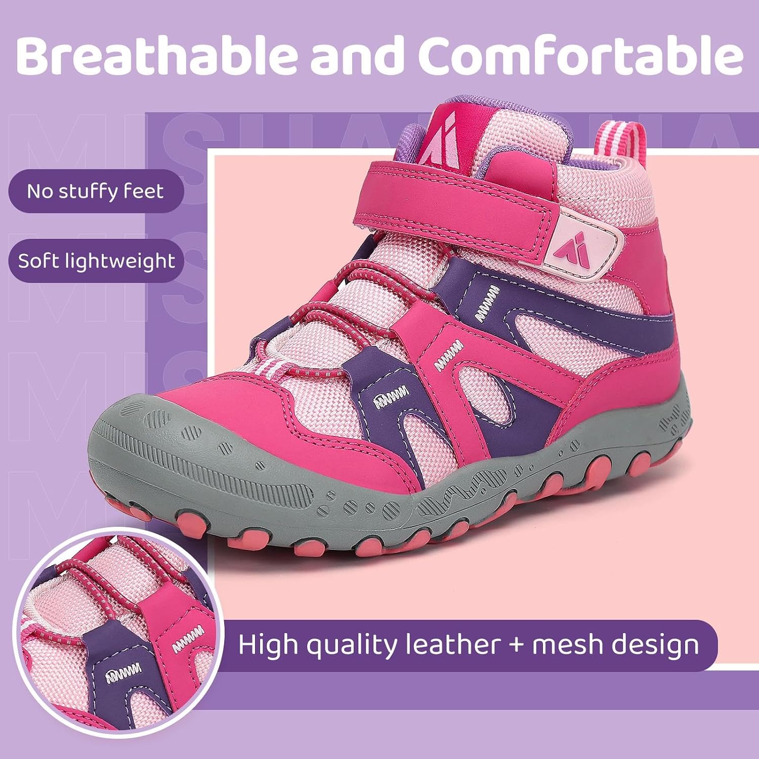 Thumbnail 4 de Mishansha Kinder-Wanderschuhe & Trekkingschuhe mit Klettverschluss, rutschfester Sohle (Gr. 24–38)
