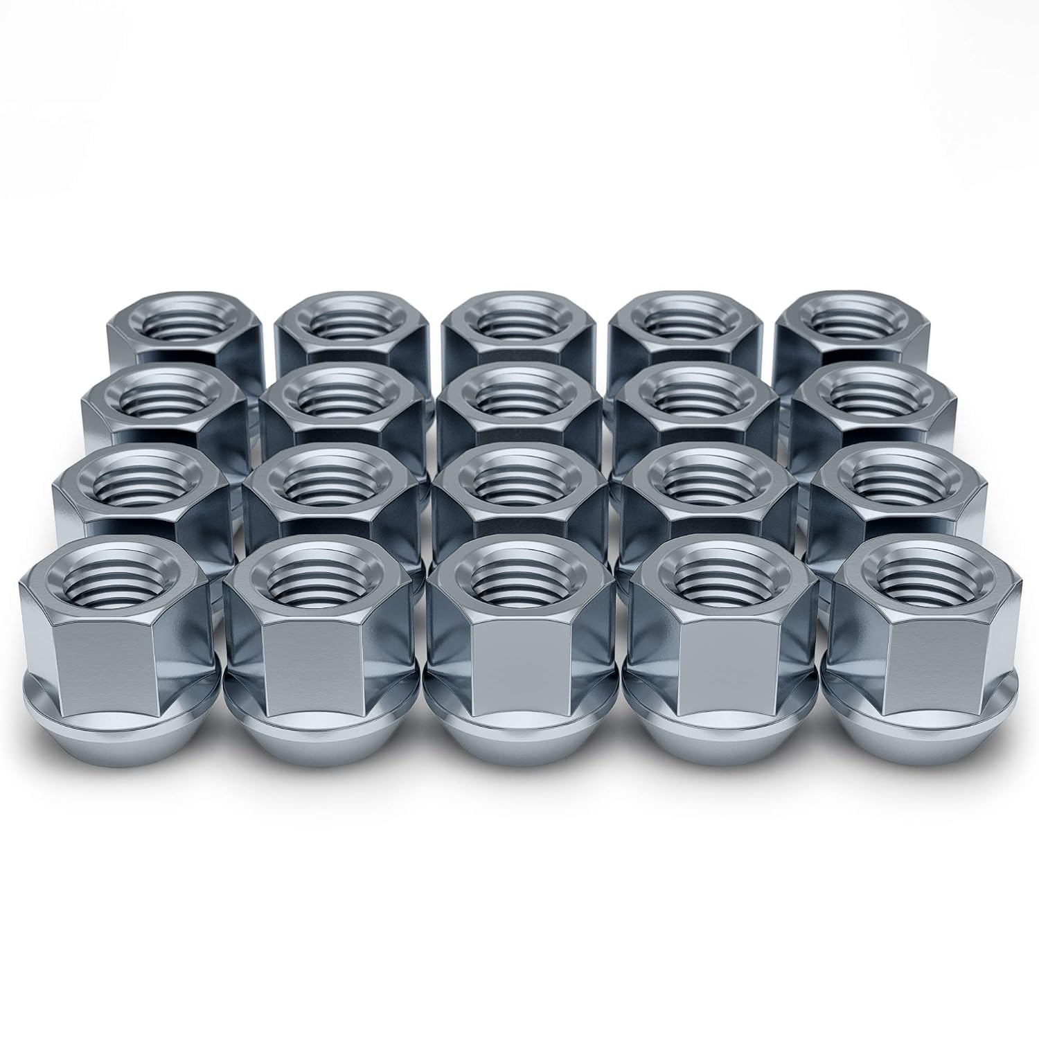 Detalle de White Knight 1304-1S-20AM Lug Nuts, 1/2"-20 Zinc Open-End Bulge Acorn, 20 Pack