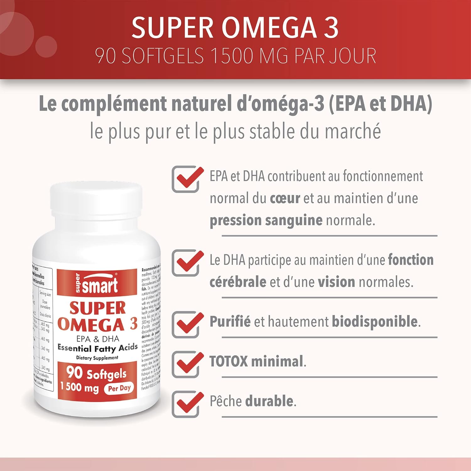 Thumbnail 3 de Super Omega 3 - Complément naturel d’oméga-3 pur et stable pour le cœur et l’inflammation
